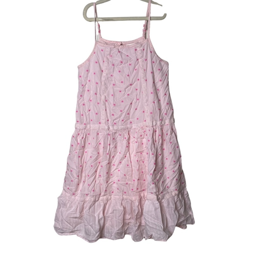 Mini Boden Pink dress embroidered stars sz 9-10yo
